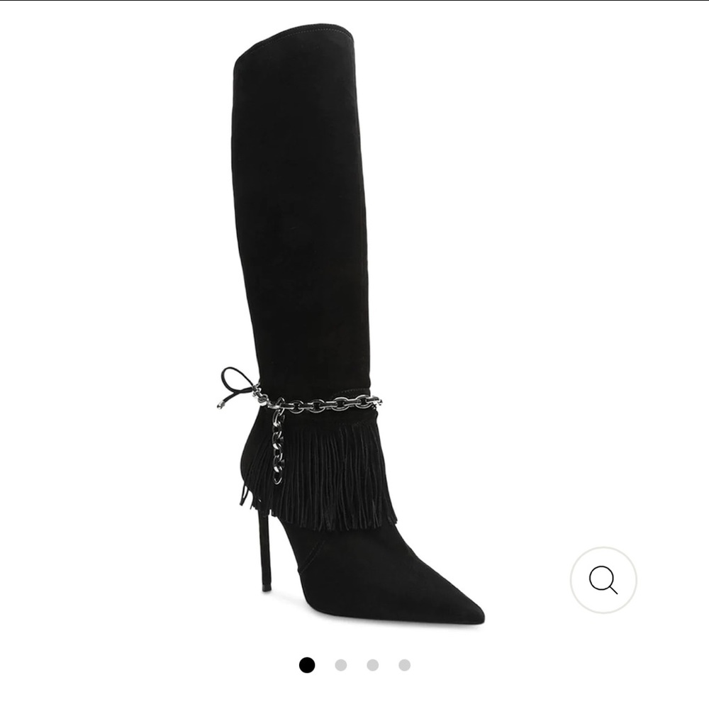 SCHUTZ VICKIE WOMENS SUEDE ZIP UP KNEE-HIGH BOOTS